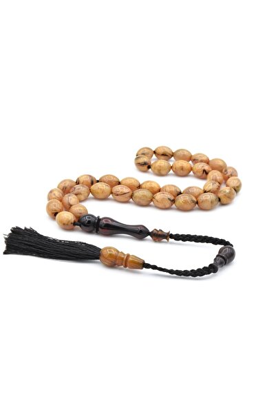 Murty99 Mărgele de rugăciune din chihlimbar cu tăiere Beyzi Moire Bej