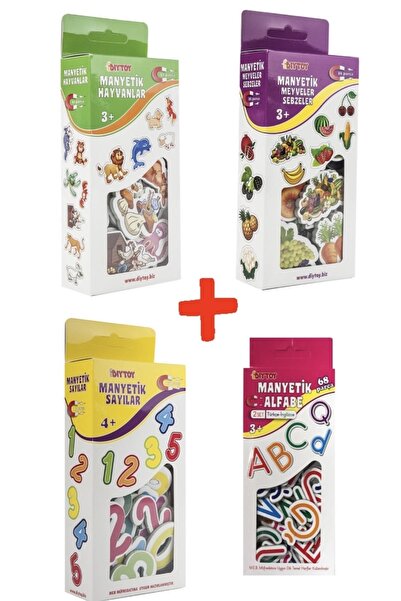 Diytoy Dıytoy Manyetik Hayvanlar,Meyveler Sebzeler,Sayılar Ve Alfabe Set