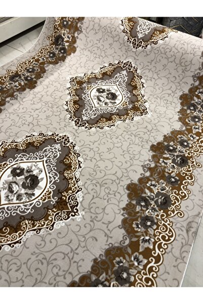 Sarar Aksu Jel Kaymaz Taban Yıkanabilir Yumuşak Yüzey Kesme Yolluk Üst Kalite Göbekli Klasik Desen