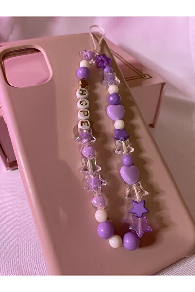 TATLIŞ El yapımı telefon charmı lila ,1 adet