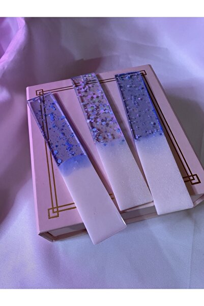 TATLIŞ Semn de carte epoxidic realizat manual în tonuri de albastru, 1 buc