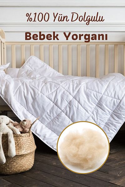 Elyaf Sepeti Wool Baby Quilt 100% Wool Filled 100x150 cm