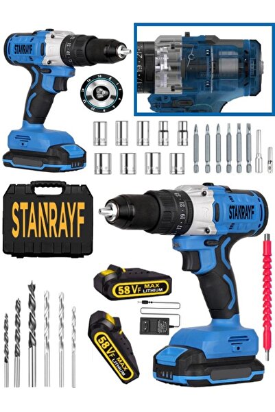 stanrayf Alman Teknoloji Coper 58 V 10 Ah Bakır Sargı Çelik Şanzıman Çift Akü...