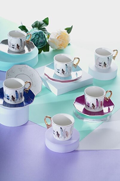 ACAR طقم فناجين قهوة بورسلين من نيفيدا مكون من 6 قطع Mskf193