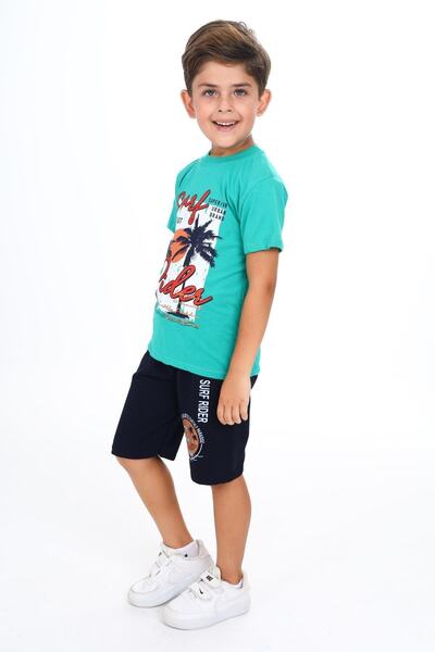 e-çocuk Palm Tree Printed Boys' Set - Lower and Upper Set 1108