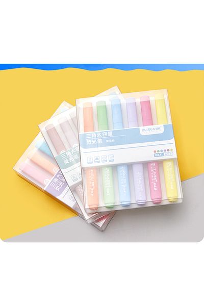 Adil Baba Most Dazzling 6-color Highlighter Classic Triangle Design Marker Pen Set
