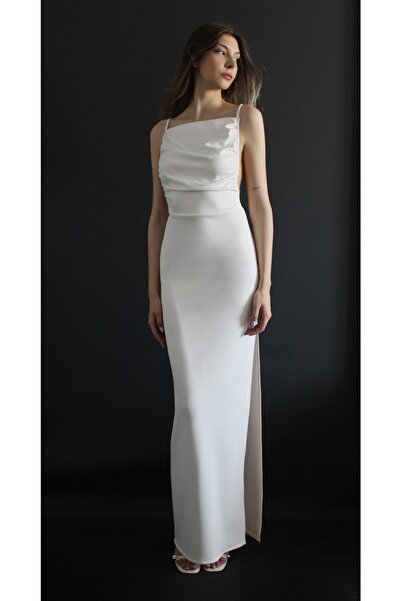 Wess Dizayn 230309- فستان مستقيم مفتوح من الأمام