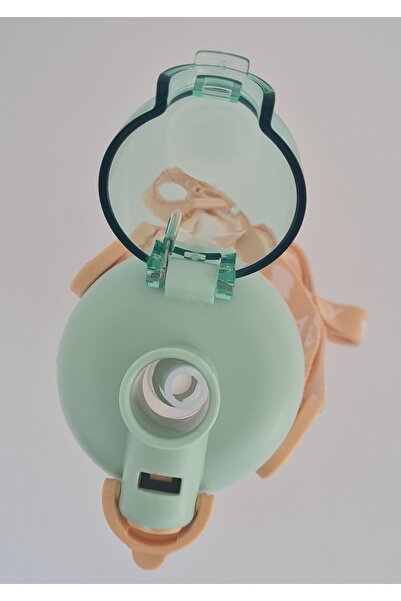 Shotay St-7006 600ml Yeşil Tritan Pipetli Askılı Köpek Desenli Matara