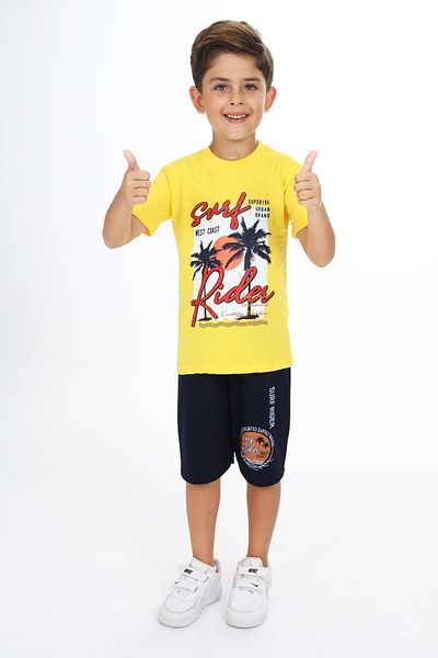 e-çocuk Palm Tree Printed Boys' Set - Lower and Upper Set 1108