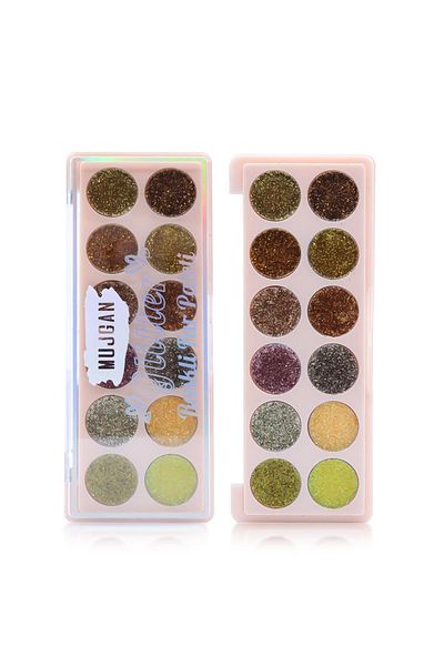 MUJGAN 12-Piece Glitter Palette - Strawberry Yellow