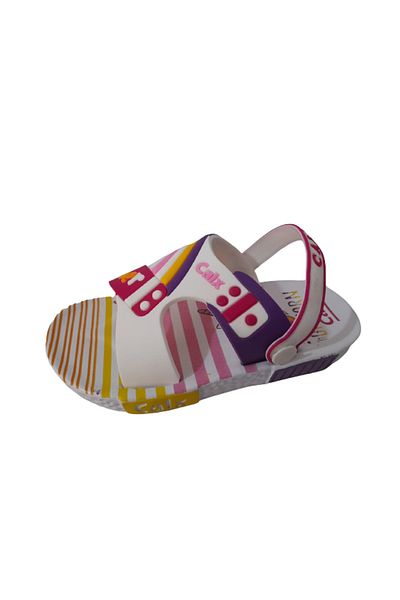 Calx Sandale de mers zilnic pentru fete, alb-galben-roz, cu unicorn, papuci