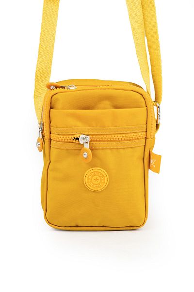 İMAKS Mega Crinkle/clinkle Waterproof Imported Fabric Small Cross Shoulder Phone Bag Mustard 227