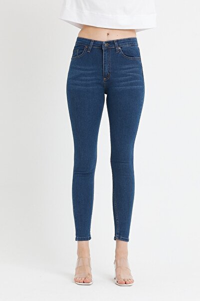 Lixera Темно-сині джинси з еластичним поясом, облягаючі, з вузькими штанинами