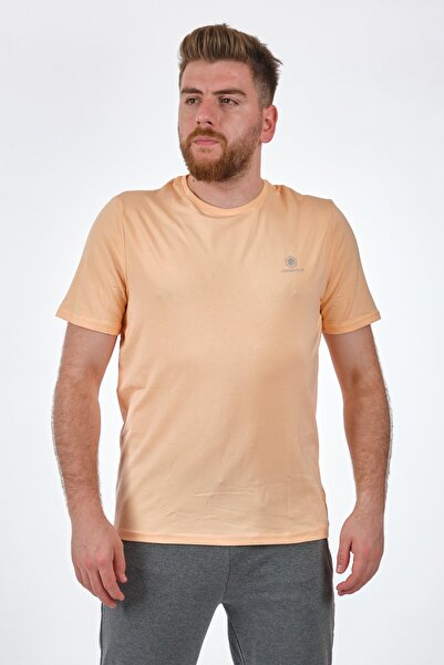 lumberjack Bisiklet Yaka Pastel-Turuncu Erkek %100 Pamuk T-Shirt 2SCT1103FX