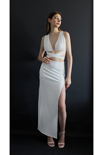 Wess Dizayn 230102-YANI DERİN YIRTMAÇLI ETEK