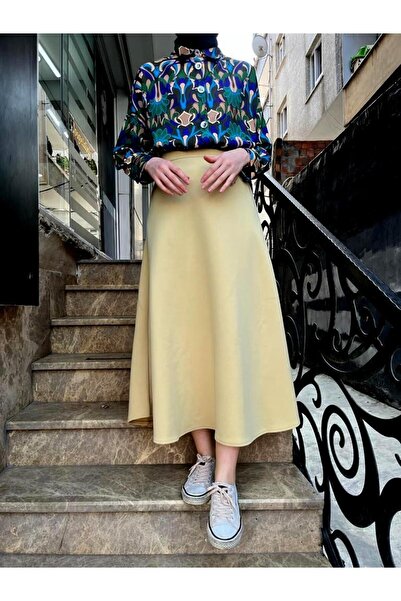 CNG MODA Puf Scuba Siyah Etek