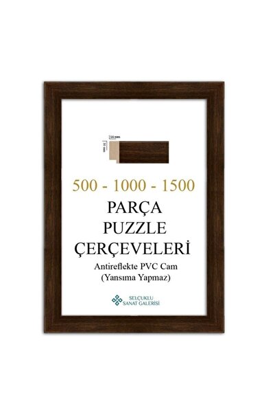 AS TİCARET Puzzle Çerçevesi 30 Mm 34x48 Cm (500'luk) Kahverengi