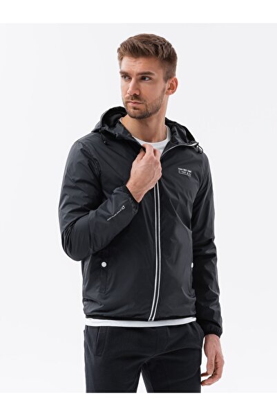 OMBRE Windjacke für Herren mit Kapuze und kontrastierenden Details OM-JANP-0110