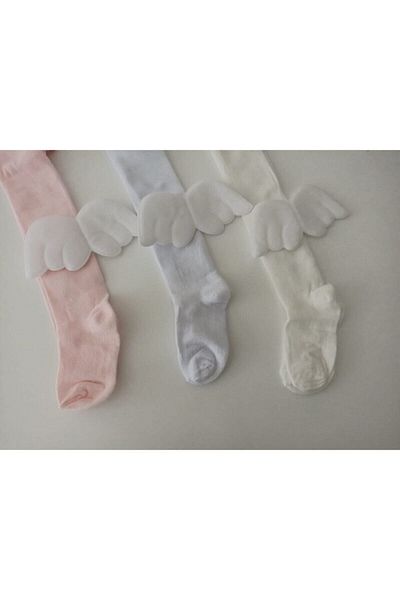 ESES BEBE 3 пакета памучен чорапогащник за момиченце, чорапогащник с ангелски крила