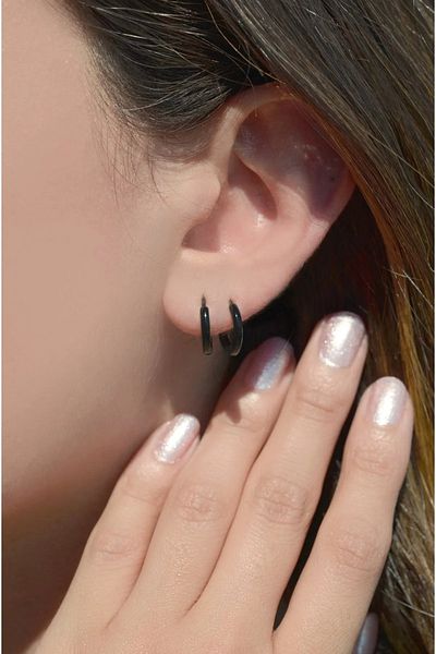 Begonia Accessories Silver Color Surgical Steel Hoop Earring 12 mm unisex