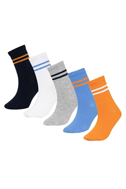 DeFacto Set of 5 Cotton Long Socks for Boys - A6666a8ns