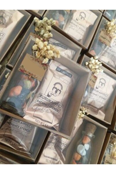 cici 25 Ad Asetatlı Kraft Kutuda Çakıl Taşı Çikolata Kahve Nikah Nişan Söz He...