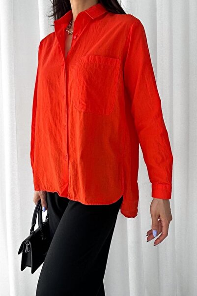 FEMELLE Women's Single Pocket 100% Cotton Basic Shirt