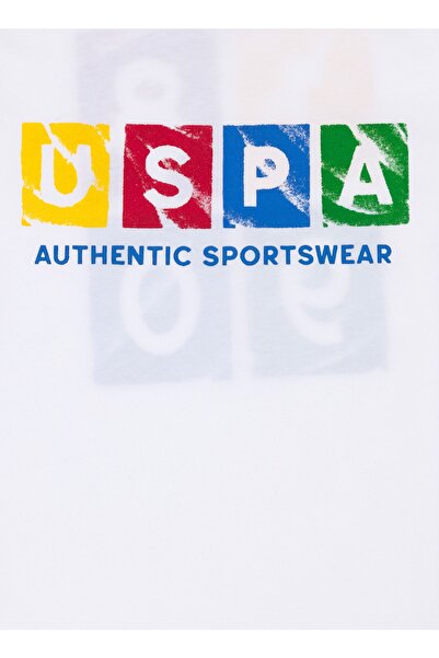 U.S. Polo Assn. ΒΑΣΗ. Polo Assn. Λευκό μπλουζάκι για αγόρι με στάμπα DILAN