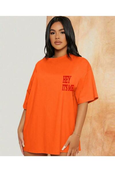 ZEMLİYA Unisex Orange Orange Crew Neck Cotton Oversize