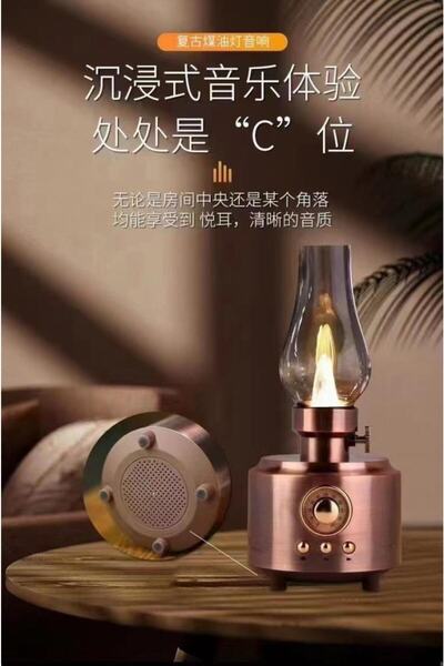 Torima C-210 Nostaljik Retro Gaz Lambası Taşınabilir Bluetooth Hoparlör Rose Gold