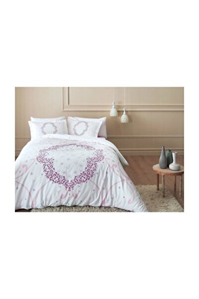 Taç Çift Kişilik Glow Parlayan Saten Nevresim Takımı Molly Lila