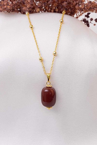Dünya Doğal Taş Stone Agate Necklace