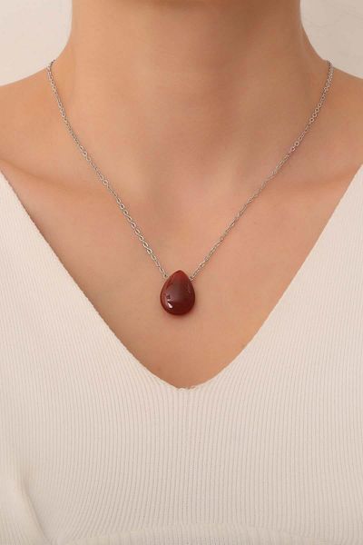 Dünya Doğal Taş Stone Agate Necklace