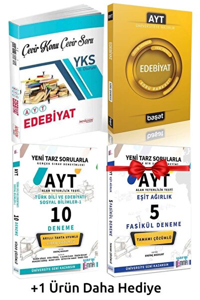 Başat Yayınları İnovasyon YKS AYT Edebiyat Çevir Konu+Başat Edebiyat SB+Lemma Edebiyat 10D+Hediyeler