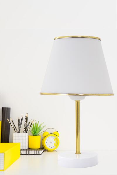 Vivido Abajur White Gold Julien Triple Lampshade and Chandelier Set