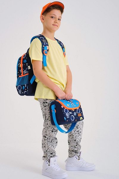 Coral High Set de geanți de școală pentru copii, albastru bleumarin, cu model, 3 piese, astronaut SET0123486