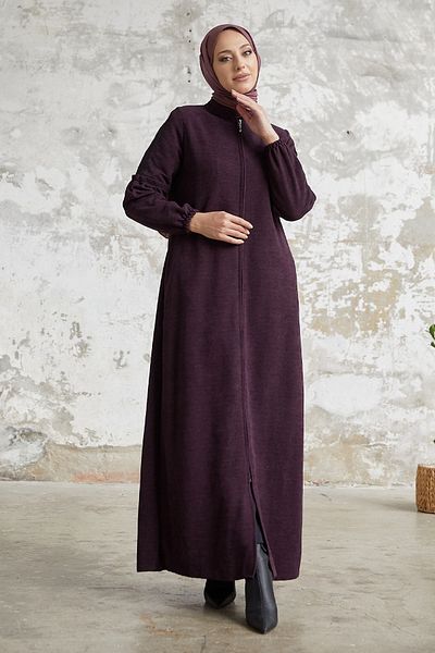 InStyle Eleni Sleeve Sequin Detailed Abaya - Purple