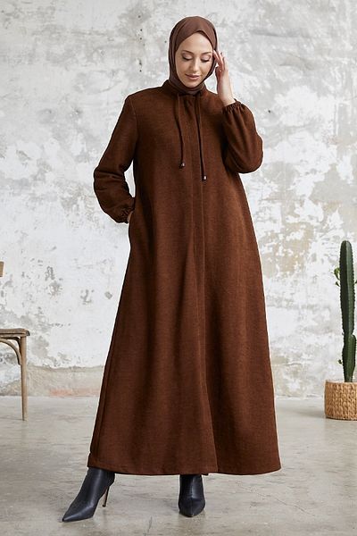 InStyle Levina Hidden Placket Abaya - Tan