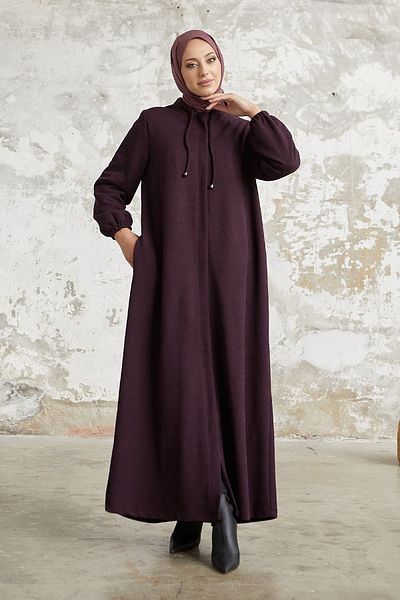 InStyle Levina Hidden Plaid Abaya - Mov