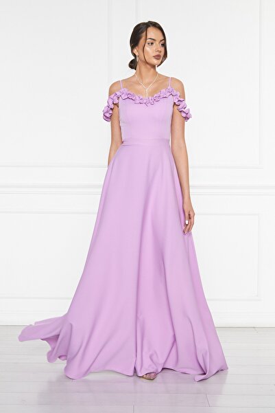 Bidoluelbise Rochie de seară maxi evazată din țesătură țesătură cu bretele aj...