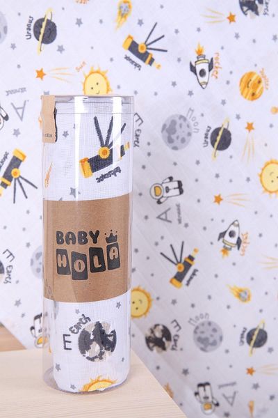 Babyhola Muslin Blanket 80x80cm Space Pattern Organic
