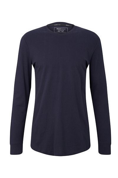 Tom Tailor Longsleeve Unifarbenes Langarmshirt mit Rundhalsausschnitt