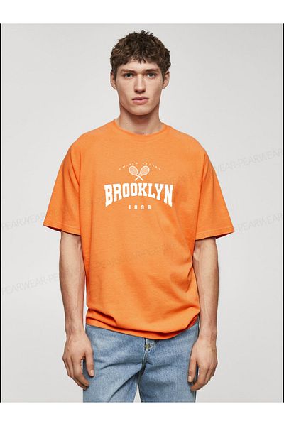 Pear Wear Μπλουζάκι Brooklyn Printed Ανδρικό Oversize (Wide Fit).