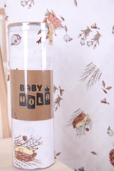 Babyhola Muslin Cover 80x80cm Hedgehog Pattern Organic Gift Breastfeeding Bottom Opening Newborn Stroller Cover