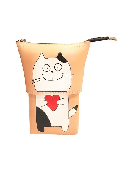 FLY COLOR Patterned Size Adjustable Both Pen Holder and Pencil Case Standing Pencil Bag