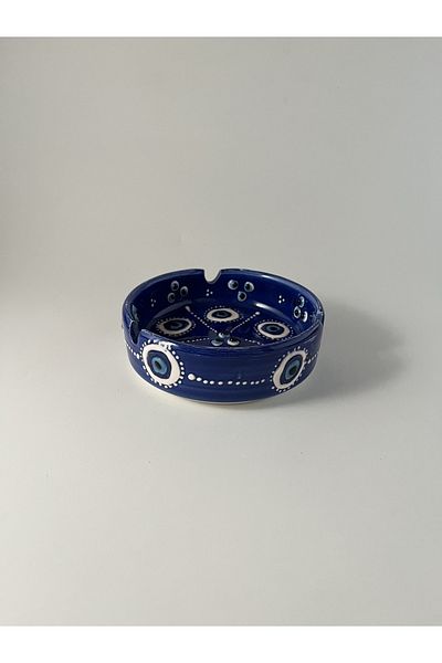 Emre Hediyelik Ceramic Ashtray, Evil Eye Beaded Ash Tray