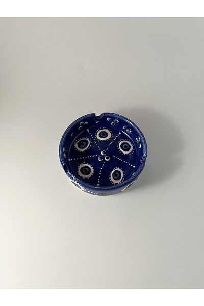 Emre Hediyelik Ceramic Ashtray, Evil Eye Beaded Ash Tray