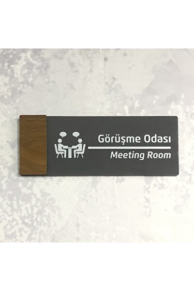 Dekokonsept Wooden Serisi ( Görüşme Odası ) Ofis Oda Kapı Isimliği Yönlendirm...