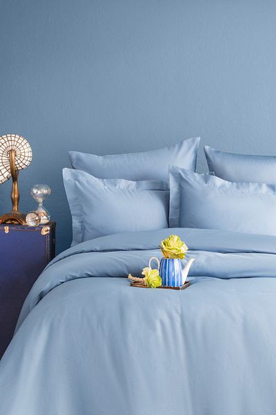 İssimo Home Комплект завивки Simply Sky Blue Double 100% сатен