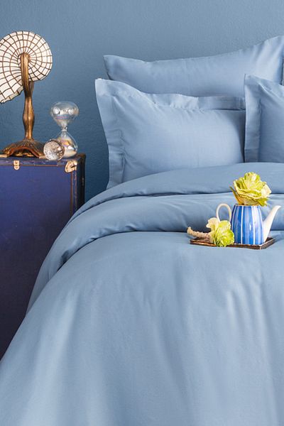 İssimo Home Комплект завивки Simply Sky Blue Double 100% сатен